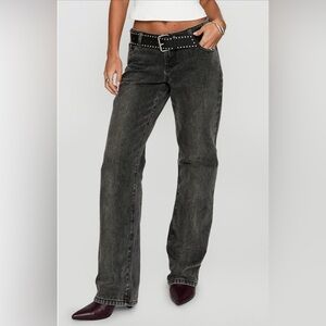 Princess Polly Charcoal Straight Leg Jeans